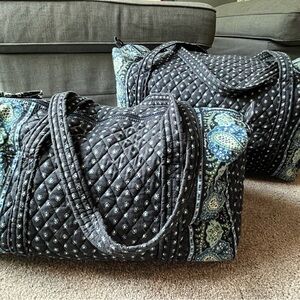 Vera Bradley Seaport Navy Duffel Bag Set of 2